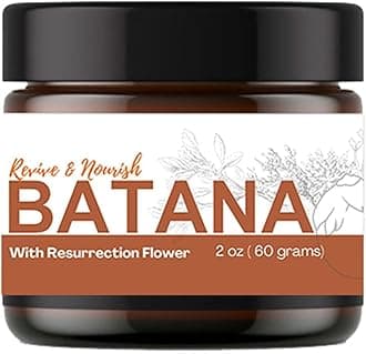 Au Natural Organics 100% Pure Batana Oil with Ressurection Flowers for Hair Growth, Hydration, Restoration, Protection and Volume | Cold Pressed | Sourced from Honduras 2oz