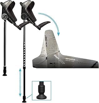 smartCRUTCH Ergonomic Custom Forearm Crutches for Adults, Multiple Colors, Adjustable Forearm Rotates 15-90 Degrees - Heights 4'4" to 6'4" - 265 lbs Non Weight Bearing
