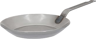 Matfer Bourgeat 062003 Black Steel Round Frying Pan, 10 1/4-Inch, Gray