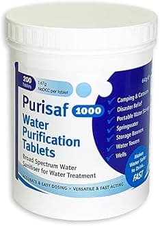 Purisaf Water Purification Tablets 200 per tub x 12