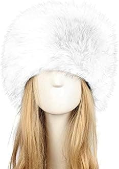 Old Dlrd Russian Hat,Winter Faux Fur Hats for Women,Warm Russian Cossack Style Hat for Ladies
