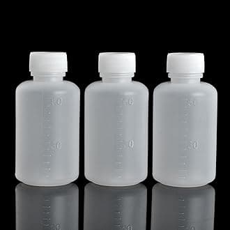 50Pcs 60ml 2oz PE Plastic Empty Small Mouth Graduated Lab Chemical Container Reagent Bottle Sample Sealing Liquid Medicine Bottles