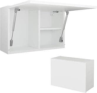 PLATAN ROOM Bathroom Cabinet 60/80/120 Wide Bathroom Furniture Bathroom Folding Wall Cabinet High Gloss Matt White (White Matt/White Matt, 60 x 40 x 25)