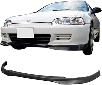 FREEMOTOR802 Front Bumper Lip Splitter Fits 1992-1995 Honda Civic Coupe Hatchback, Type-R Style Unpainted Black PP Air Dam Chin Spoiler Underbody Front Lip Spoiler Lower Guard Protector Styling Trim