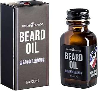 Fresh Beards Major League Beard Oil - Tobacco, Clove, and Sweet Cherry Fragrance - Scented Mens Beard and Mustache Oil - Soothing Anti-Itch Moisturizer & Softener for Dandruff Prevention and Healthy Beard Growth