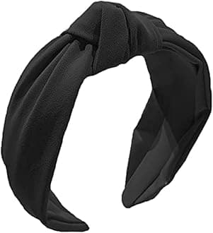 Etercycle Headband for Women, Knotted Wide Headband, Yoga Hair Band Fashion Elastic Hair Accessories for Women (Black)