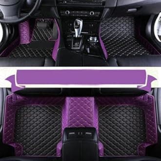Custom Car Floor Mats Compatible with Mercedes-Benz A B C E G CL CLA CLK CLS ML EQA EQB EQC EQE EQS EQV GLA GLB GLC GLK GLS SLK SL SLC S R AMG GT Waterproof Car Mat (e-Black#Purple)