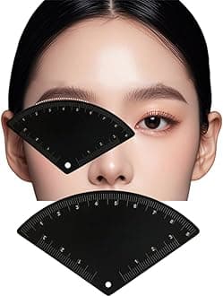Eyebrow Stencils for Shaping, Alloy Fast Drawing Eyebrow Measuring tool Reusable Double-Sided Brow Mapping Kit for Women Beginner (triangle)