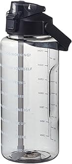 64 Ozwater Bottles with Motivational Time Markers and Handle,BPA Free Leakproof Plastic Water Bottles with Straw,Large Water Jug,Big Water Bottle for Sports Outdoor Gym Workout Fitness