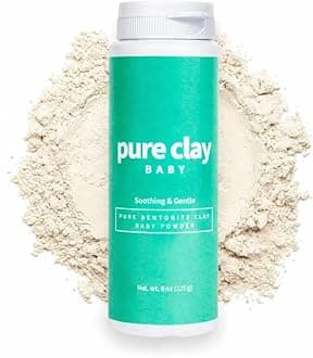 Talc Free Baby Powder with Organic Bentonite Clay Food Grade for Sensitive Skin, Gentle Calcium Bentonite Care for Delicate Infant Diaper Area. Talc-Free Baby Powder. Unscented and Organic.
