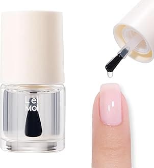 2 in 1 Base Coat Top Coat Nail Polish, Clear Quick Dry Nail Lacquer Color Base Protection High Shine Long Lasting Glossy Fast Air Dry Nail Polish-8.5ML