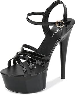 YekgfuD Shoes Women Stiletto Sandals Striptease Walking Show Sandals Model High-Heeled Shoes Sandals Platform Wedding Shoes Female New Heel Height 15Cm/5.9In