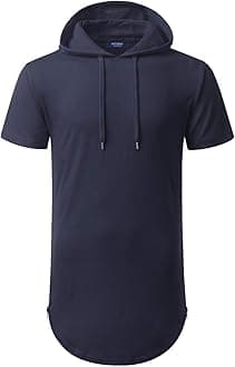 Aiyino Men's Hipster Hip Hop Longline Pullover Hoodies Shirts