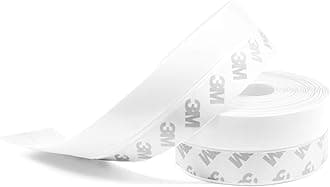 TAROSE Weather Stripping, 33 Feet Weather Stripping Door Seal Door Draft Stopper Shower Door Seal Strip Window Seal, Adhesive Silicone Tape (White, 45MM)