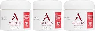 Alpha Skin Care Essential Renewal Cream, 10% Glycolic AHA, Anti-Aging Formula, Reduces Lines & Wrinkles, Hydroxy Acid Exfoliates for Smoother Skin, Normal, Sensitive or Dry Skin, 2 Oz, Pack of 3