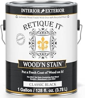 Retique It Wood'nStain - Liquid Wood Gel Stain Interior/Exterior (128 oz (Gallon), Classic Black)