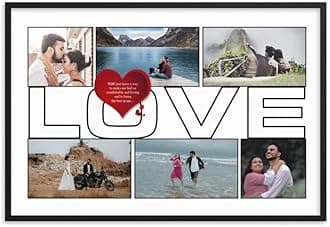 One Pinch Personalized Photo Collage Frame, Anniversary Photo Collage Gift, Wedding Gift, Gift For Friend, Birthday Gift, Valentine's day Gift(12x18)