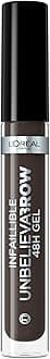 L'Oreal Paris Unbelieva Brow Long - Lasting Eyebrow Gel, Smudge Proof, Transfer Proof, Waterproof, 109 Ebony, 3.4 ml (Pack of 1)