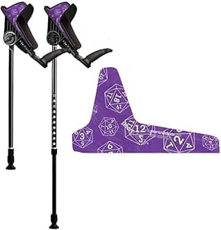 Local Artist Series Ergonomic Custom Forearm Crutches for Adults, Multiple Colors, Adjustable Forearm Rotates 15-90 Degrees - Heights 5'4" to 5'9" - 265 lbs Non Weight Bearing