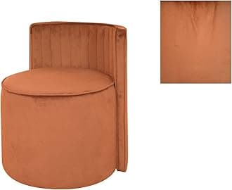 ROUNDHILL FURNITURE Ottoman Pouffes Sitting Mudda with Backrest | 1 Seater Wooden Upholstered Pouffe for Home Décor, Living Room (Orange)