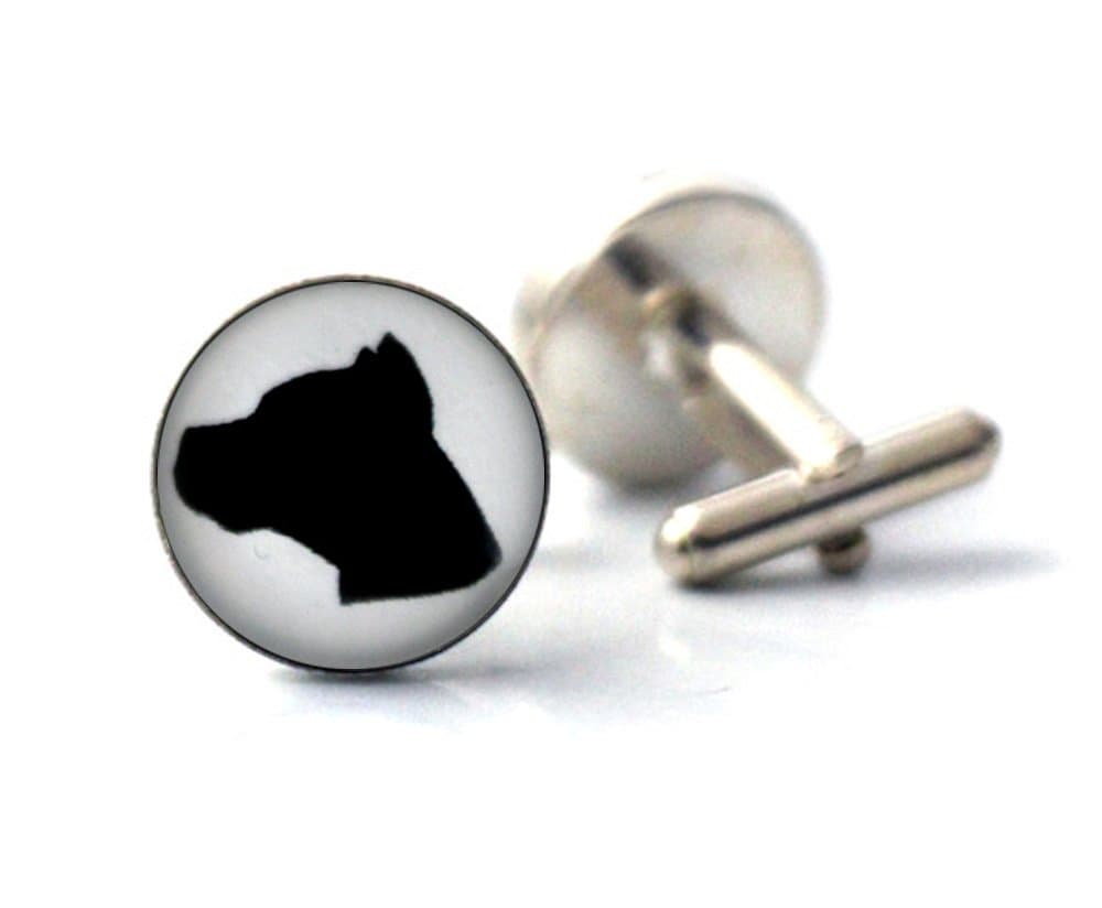 yugen Pit Bull Cufflinks (Antique Silver)