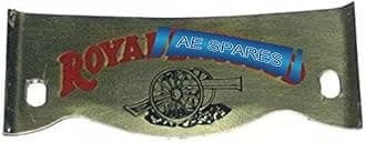 Vintage Look Brass Made Crown Plate With Red Black Cannon For Royal Enfield