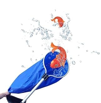 Koi Fish Tank Net, Semi-Permeable Fishing Soft Lightweight Mesh Basket Aquarium Netting Long Handle Large Koi Sock Net for Large Fish Eggs Safety, Isolating, Transfer