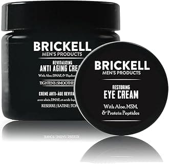 Brickell Men's Ultimate Anti-Aging Routine, Anti-Wrinkle, Night Face Cream and Eye Cream to Reduce Puffiness, Wrinkles, Dark Circles, Under Eye Bags, Natural and Organic, Scented