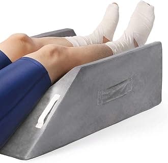LightEase Post-Surgery Leg, Knee, Ankle Elevation Double Wedge Pillow, Memory Foam Leg Elevating Pillow for Injure, Sleeping, Foot Rest, Reduce Swelling