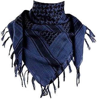 Krystle Fashions Men's Pure Cotton Arab Shemagh Neck Wrap Arafat Keffiyah Desert Army Wear Head Scarf Stole (Grey & Black)