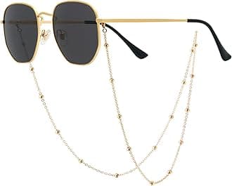 Veda Tinda VisionSunglasses for Women Trendy Retro 70s 90s Womens Oval and Square Shades UV400 Protection with Glasses Chain