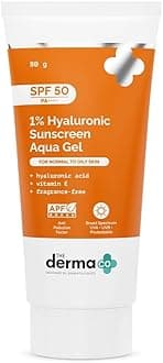 1% Hyaluronic Sunscreen Aqua Gel SPF 50 PA++++ | Hydrating, Lightweight & Non-Greasy | No White Cast | Broad Spectrum & Blue Light Protection | Clinically Tested - (In-Vivo) | 80 g