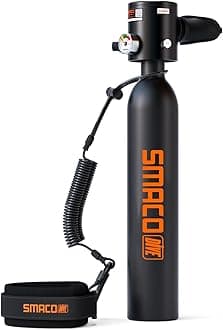 SMACO Diving Bottle 0.5 L Mini Diving Bottles for Diving in Flat Water Small Diving Bottle Support 6-10 Mins Underwater Breathing for Diving Practice or as a Replacement Air Bottle