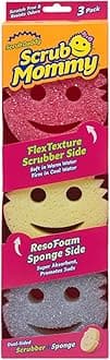 Scrub Mommy Cleaning Sponges - Dual Sided Non Scratch Sponge Scourers, Smiley Kitchen Sponges for Dishwashing & Bathroom, FlexTexture Dish Scrubber Sponge, Assorted 3 Pack