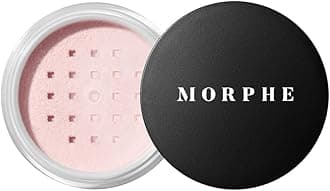 Morphe Mini Bake & Set Setting Powder - Lightweight, Talc-Free Finishing Powder for Face Makeup with a Soft, Natural Finish - Minimizes Shine for Up to 24HR - Brightening Pink (0.09 oz)