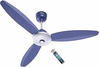 - ACTIVA Gracia 1200mm Ceiling Fan, 3 Blade 380 Watt Motor, 5 Star Rated, LED Light, Energy Saving, Remote Control, Reversible Mode & Timer, 4 Years Warranty-SPARKLE Blue