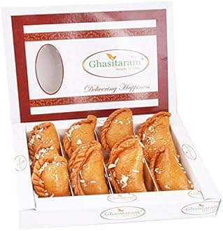 Ghasitaram Gifts Holi Sweets/ Holi Gift/ Holi Hampers/ Holi Sweets Healthy Wheat Gujiya Box (400 g)|Sweets|Sweets Gift Pack|Diwali Sweets|Indian Mithai|Diwali Sweets Gift Box|Sweets Gift Box|