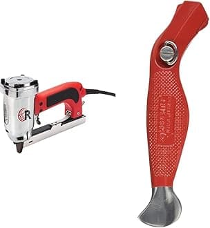 ROBERTS 10-600 3/16" Crown, 120V, 15-Amp, 20 Gauge Electric Stapler with Carrying Case, Red and ROBERTS Carpet Tools Cut and Jam Carpet Knife 10-220 Bundle