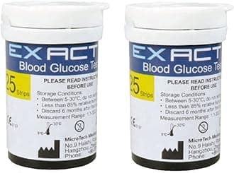 Blood Glucose Test Strips 50pcs & Lancets, Only for Exactive Vital Glucometer Blood Glucose Monitor