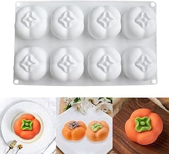 Silicone Mold Baking Pan Non-Stick Baking Pastry Chocolate Cake Dessert DIY Decoration Tools (Persimmon W_11.8x6.8x0.18 inch)