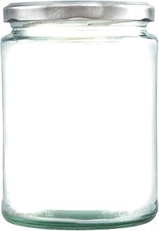 500ml Glass Food Jar with airtight Lid - A Deluxe Jam Jar for Marmalade, Honey and Home Preserves (Silver Lid, Pack of 12)