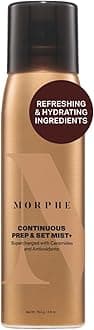 Morphe Continuous Prep & Set Face Mist - Hydrating Setting Spray for Makeup & Skin Prep - Enriched with Ceramides and Antioxidants for a Radiant Finish (2.8 oz)