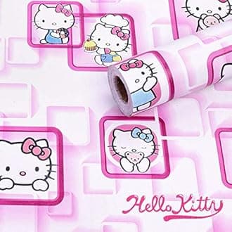 OREN EMPOWER- create your choices Self Adhesive Hello Kitty Wallpaper/Waterproof PVC Vinyl Wallpaper for Bedroom, Living Room, Dining Hall, Master Room - 45 X 330 cm (Pink)