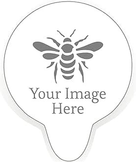 Custom Stencil. White Acrylic Reusable Coffee Cappuccino Cocktail Cupcake Cake Art Stencil (Stencil & Shaker Set)