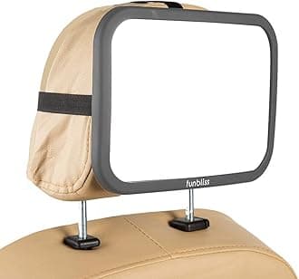 Funbliss baby car mirror Most Stable Backseat Mirror with Premium Matte Finish-Super clear PMMA material mirror-Safe, Secure and Shatterproof,Gray