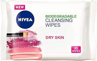 3in1 Caring Cleansing Wipes Dry Skin (25 Wipes), Plant-Based Makeup Remover Wipes, Face Wipes for Dry Skin, Gentle yet Effective Makeup Removal