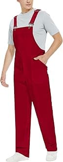 WORK IDEA Men's Bib Overalls,Men's Overalls Workwear Lightweight with Adjustable Straps and Pockets