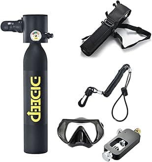 Dive Portable lungswith Dot Certified Reusable Diving Tank Kit 0.5L Capacity Mini Scuba Diving Tanks That Support 5-10 Minutes of Underwater Breathing Dive Portable Lungs for Diving