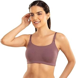 (NYB165) Wirefree Easy Breezy Slip on Non Padded Bra for Women with Detachable Straps