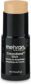 Mehron Makeup CreamBlend Stick | Face Paint, Body Paint, & Foundation Cream Makeup | Perfect for Halloween (Light Buff)